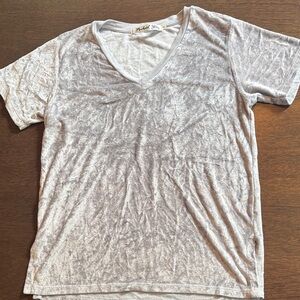 Michele Light Silver V-Neck Short Sleeve Tee